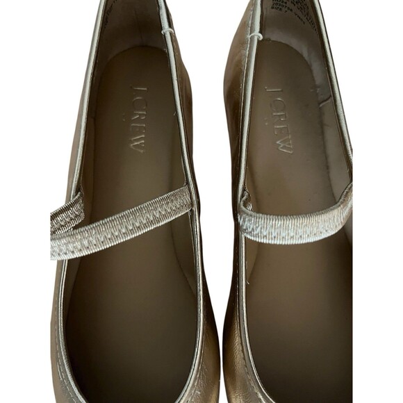 J.Crew Factory Mary Jane Ballet Flats Metallic Gold Bow Straps 7M NEW - Picture 13 of 14